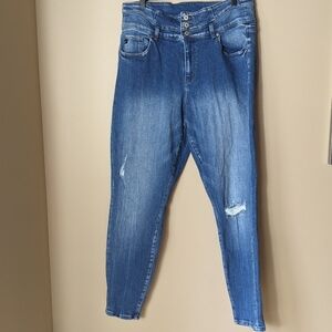 Kancan Distressed Stretch Skinny High Rise Jeans size 16